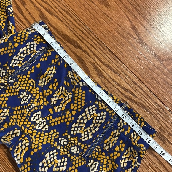 Cartonnier Anthropologie Collete Sampa wide crop pants snakeskin blue yellow 8 - Picture 13 of 17